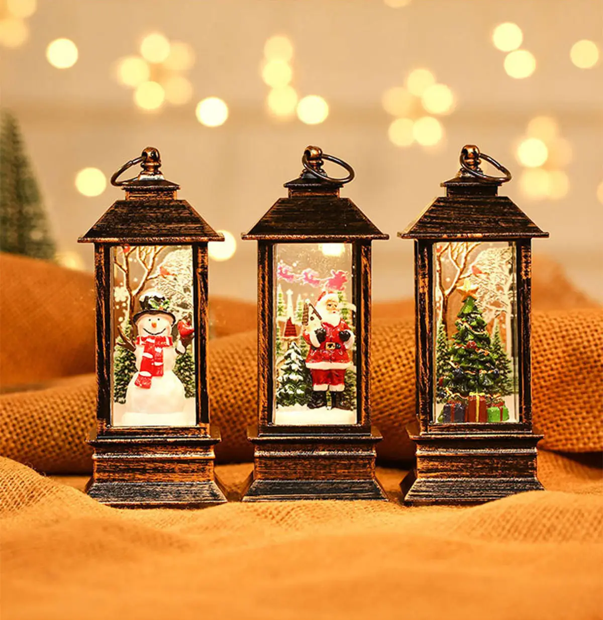 Christmas Telephone Booth Lamp with Red Tree Design — feature 17