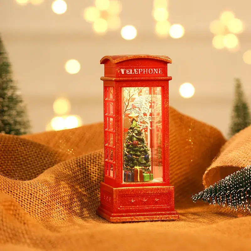 Christmas Telephone Booth Lamp with Red Tree Design - Image 21