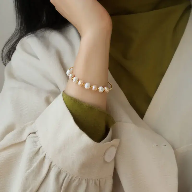 Guan Yu Freshwater Pearl Bracelet High Luster Bangle - Image 5