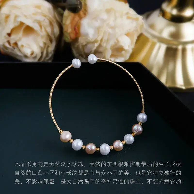 Guan Yu Freshwater Pearl Bracelet High Luster Bangle - Image 6