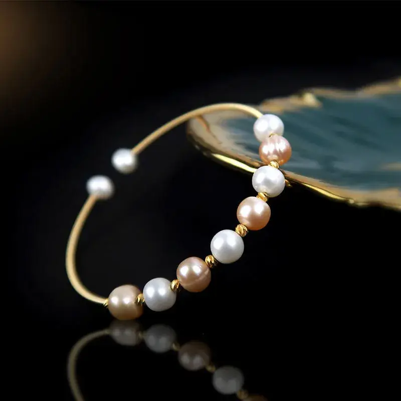 Guan Yu Freshwater Pearl Bracelet High Luster Bangle - Image 2