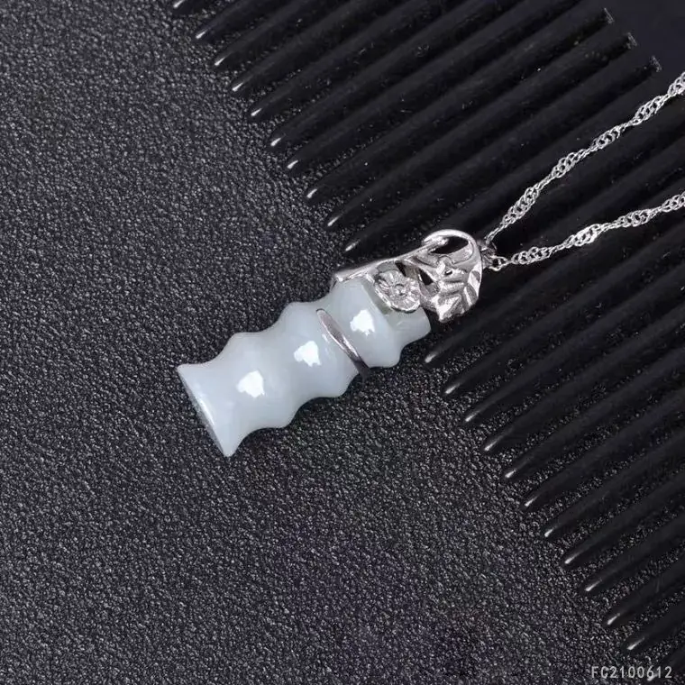 Guan Yu S925 Silver Jade Pendant Bamboo Joint Dropshipping - Image 3