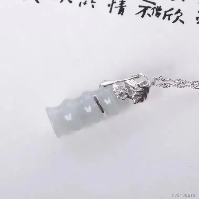 Guan Yu S925 Silver Jade Pendant Bamboo Joint Dropshipping - Image 4