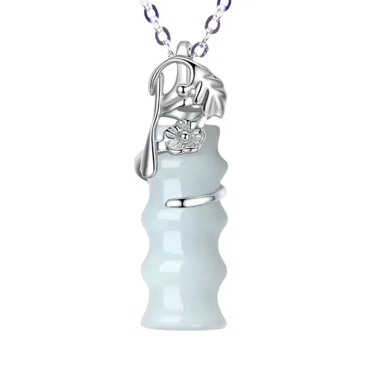 Guan Yu S925 Silver Jade Pendant Bamboo Joint Dropshipping - Image 5