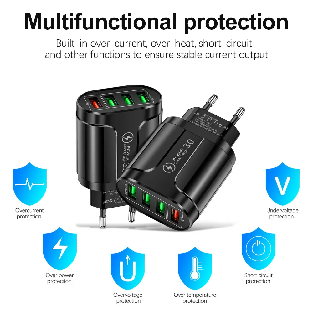 USB Charging Pad with Digital Temp Display 4USB Fast Charge - Image 4
