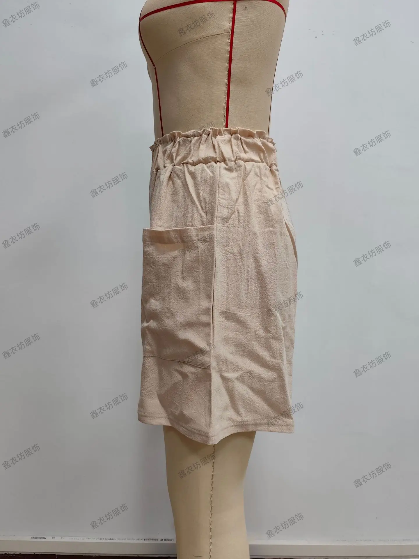 Women Cotton-Linen High-Waist Shorts Black — feature 11