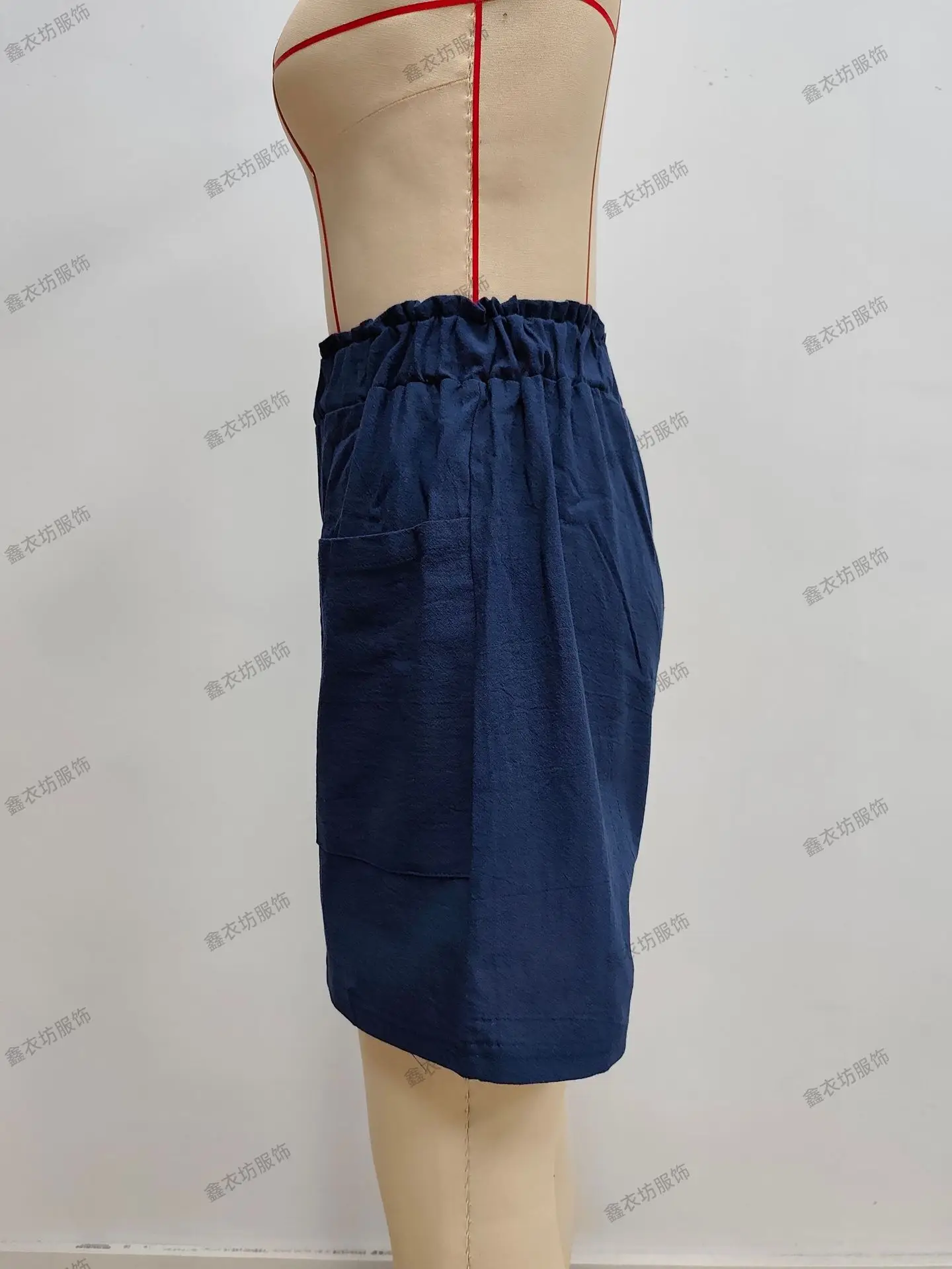 Women Cotton-Linen High-Waist Shorts Black — feature 14