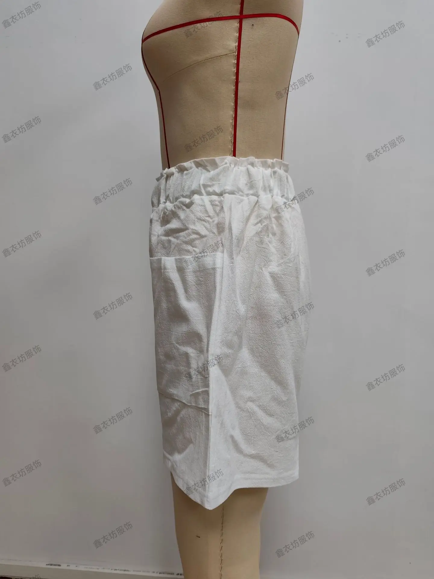 Women Cotton-Linen High-Waist Shorts Black — feature 23