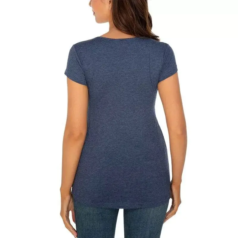 Black Ruffled Maternity Top Short Sleeve 1565 - Image 9