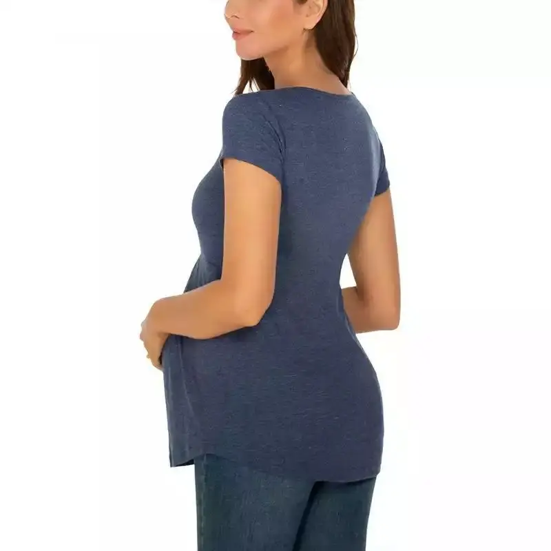 Black Ruffled Maternity Top Short Sleeve 1565 — feature 23