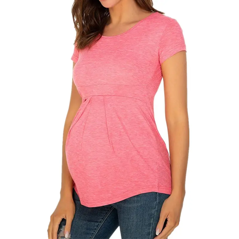 Black Ruffled Maternity Top Short Sleeve 1565 — feature 25
