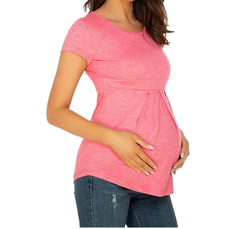 Black Ruffled Maternity Top Short Sleeve 1565 — feature 27
