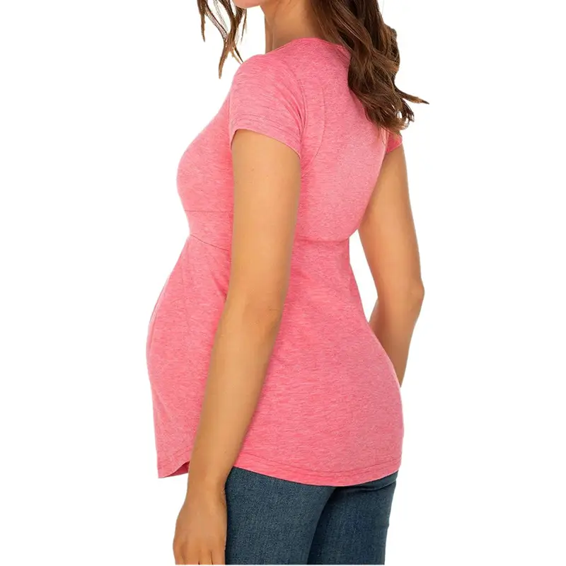 Black Ruffled Maternity Top Short Sleeve 1565 — feature 28
