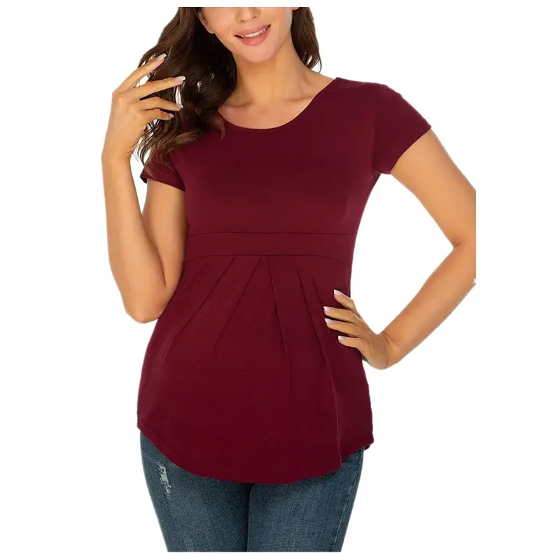 Black Ruffled Maternity Top Short Sleeve 1565 — feature 29