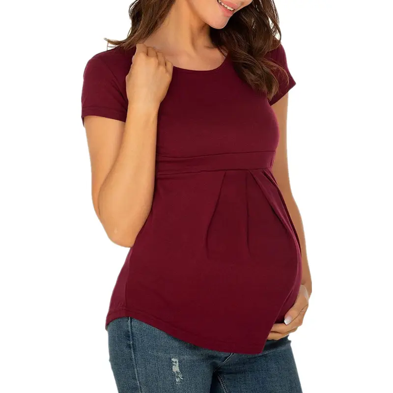 Black Ruffled Maternity Top Short Sleeve 1565 — feature 31