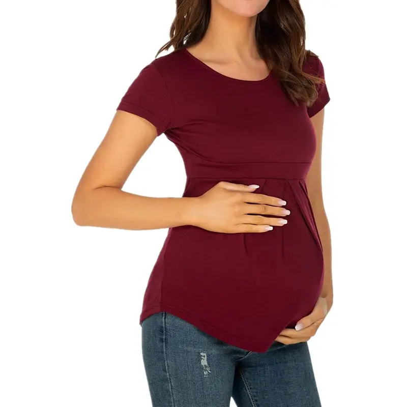 Black Ruffled Maternity Top Short Sleeve 1565 — feature 32