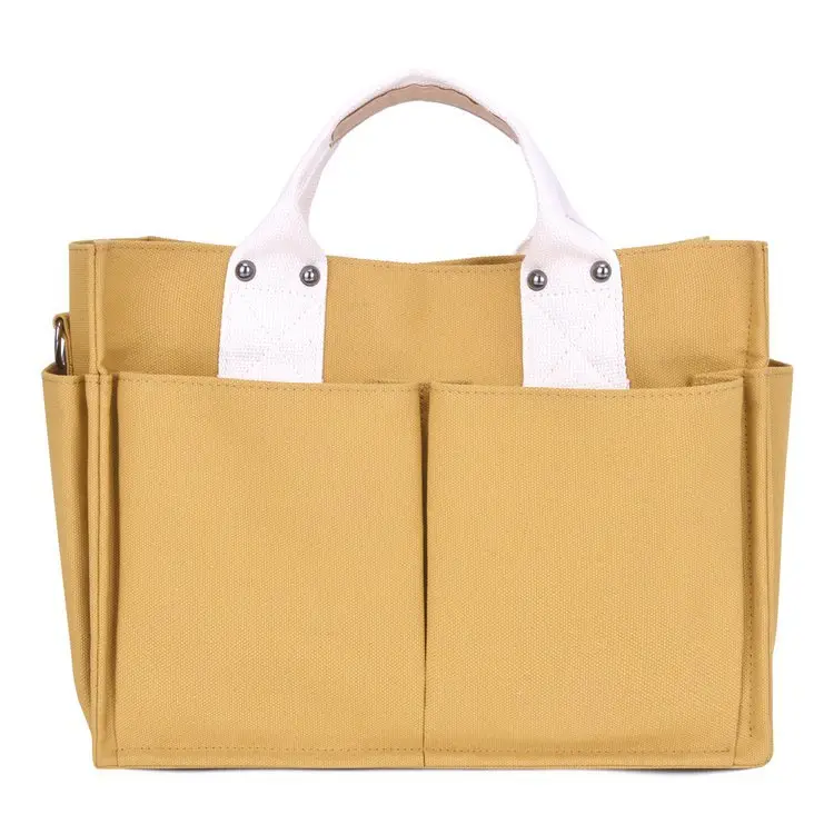 Korean Style Canvas Shoulder Bag Large Multi Pocket — feature 14