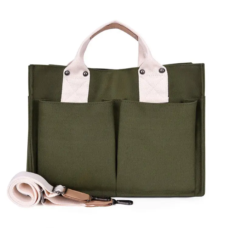 Korean Style Canvas Shoulder Bag Large Multi Pocket — feature 19