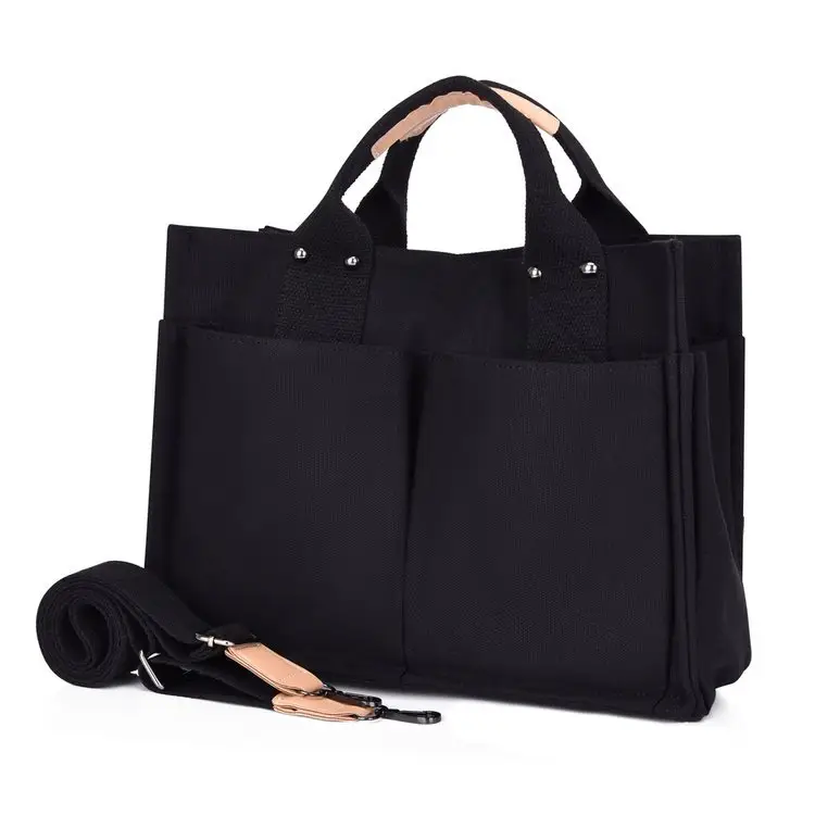 Korean Style Canvas Shoulder Bag Large Multi Pocket — feature 21