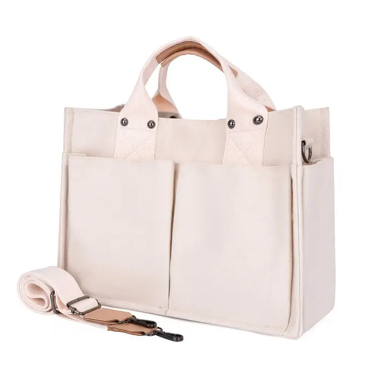 Korean Style Canvas Shoulder Bag Large Multi Pocket — feature 23