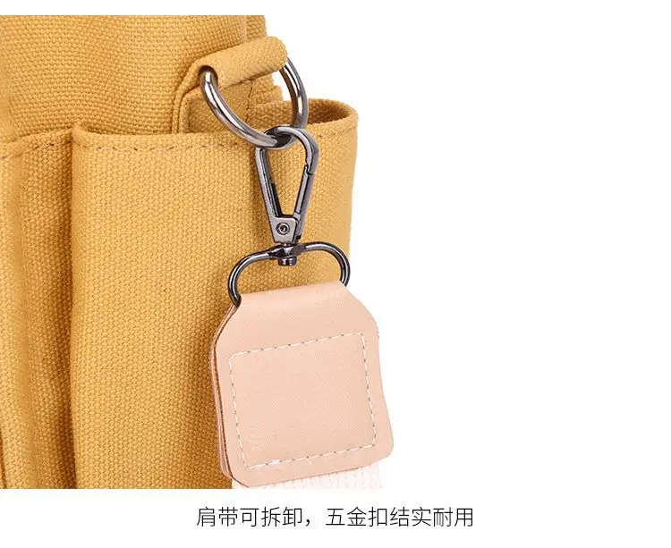 Korean Style Canvas Shoulder Bag Large Multi Pocket — feature 34