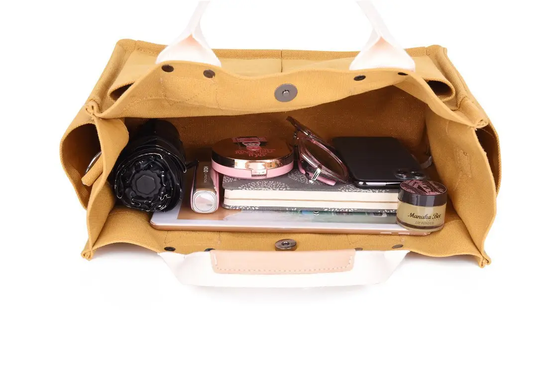 Korean Style Canvas Shoulder Bag Large Multi Pocket — feature 4