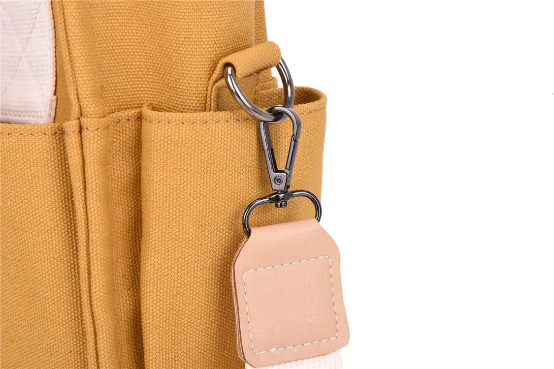 Korean Style Canvas Shoulder Bag Large Multi Pocket — feature 7