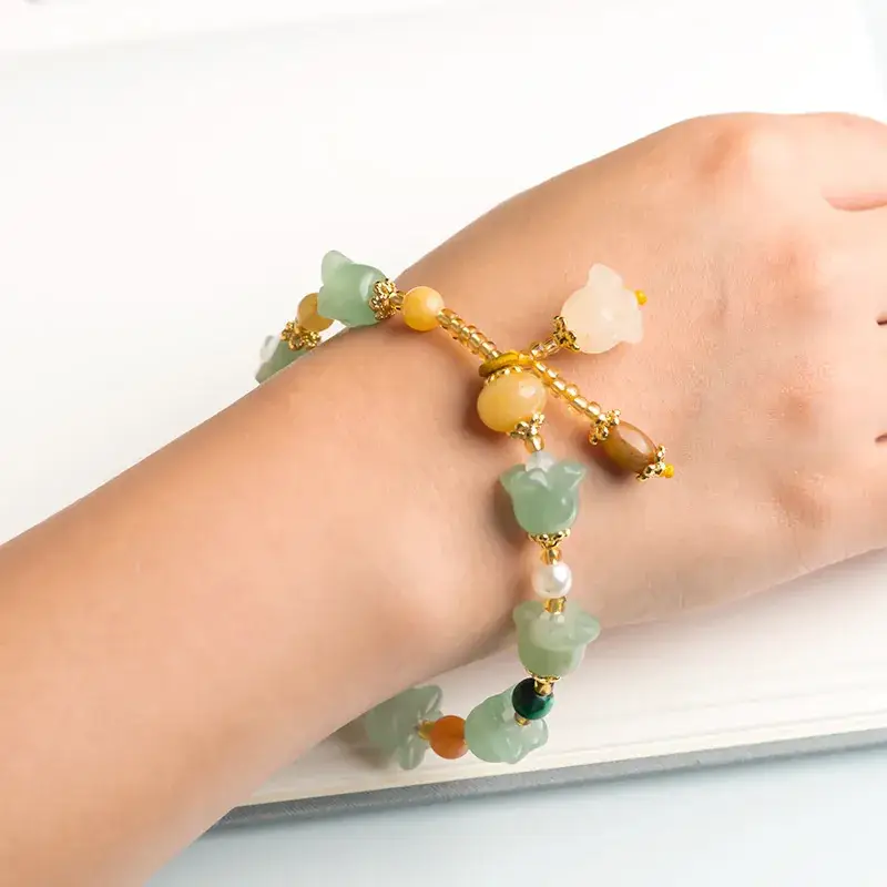 Natural Xinjiang Golden Silk Jade Bracelet Dongling Jade Topaz Original - Image 4