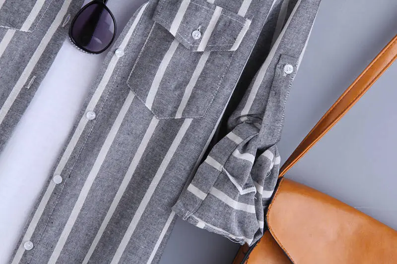 Women Plaid Long Coat Large Loose Casual Jacket — feature 14