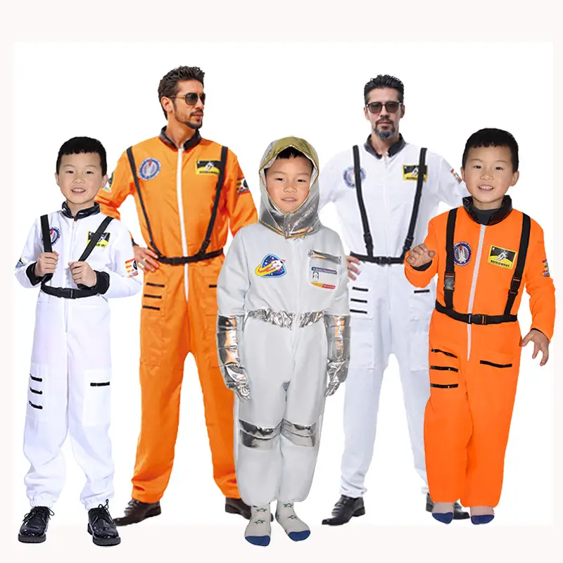 Kids Space Suit Halloween Astronaut Performance Set Red Black - Image 11