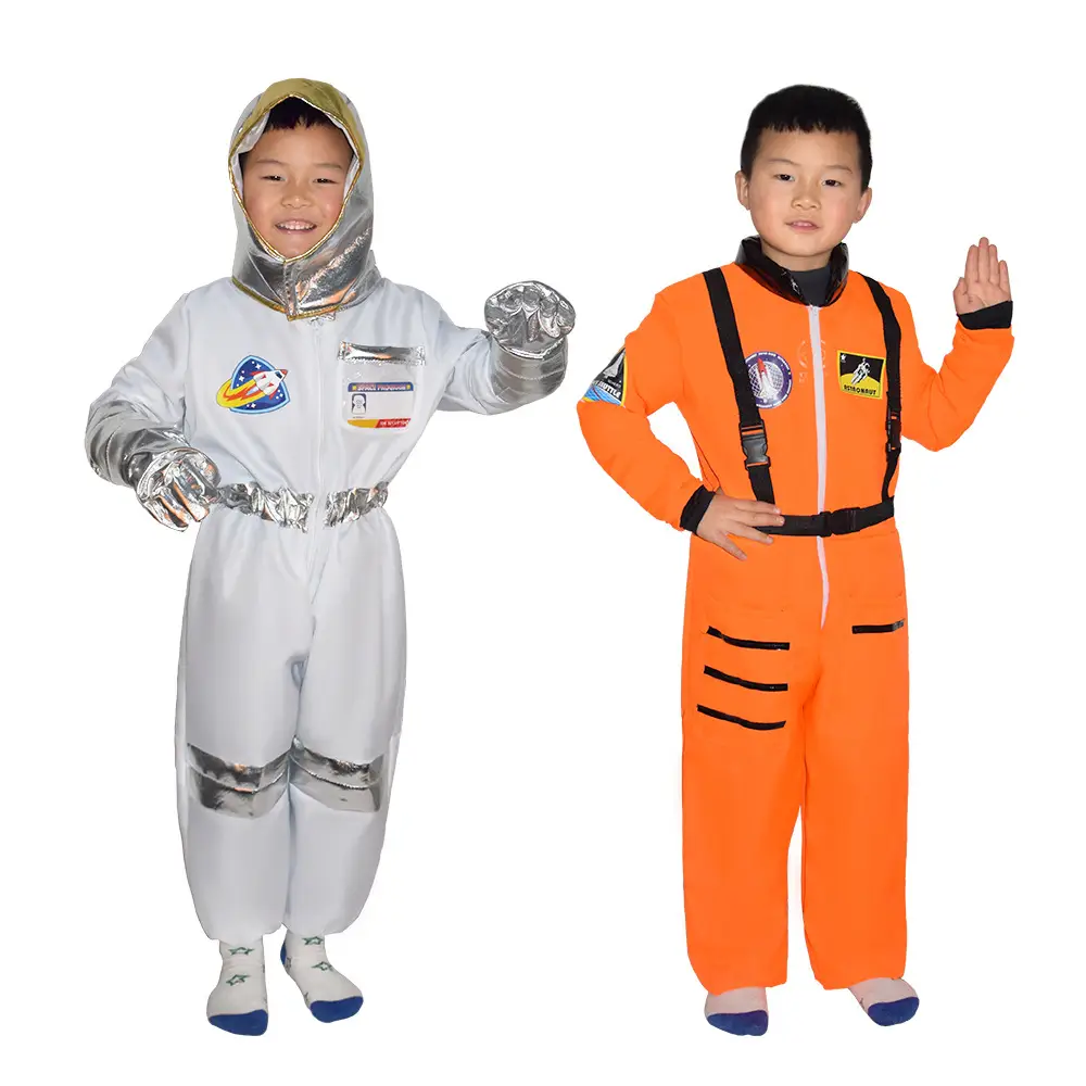 Kids Space Suit Halloween Astronaut Performance Set Red Black - Image 12