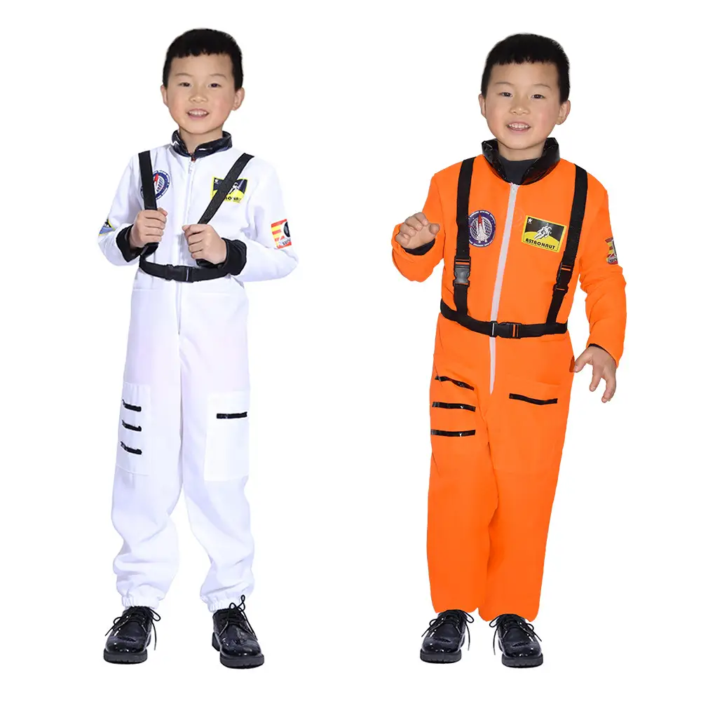 Kids Space Suit Halloween Astronaut Performance Set Red Black - Image 13