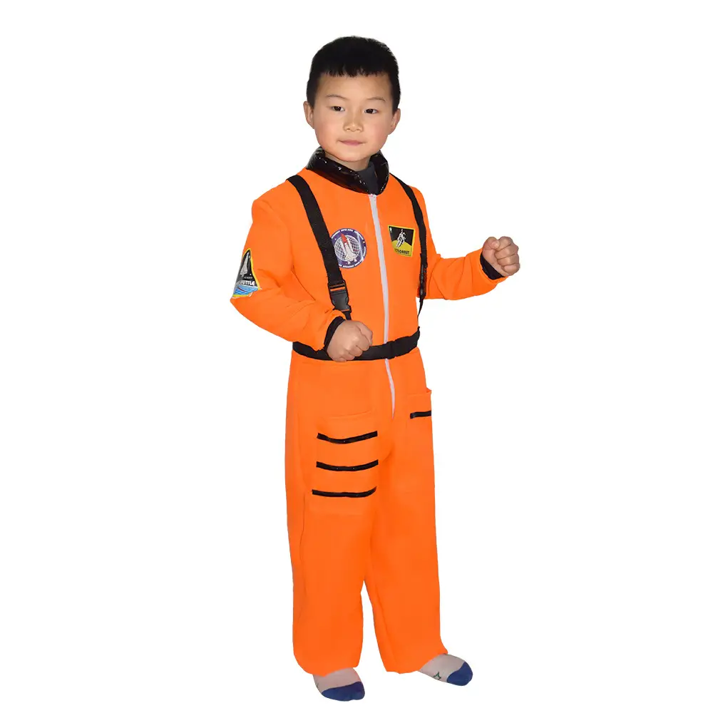 Kids Space Suit Halloween Astronaut Performance Set Red Black - Image 15