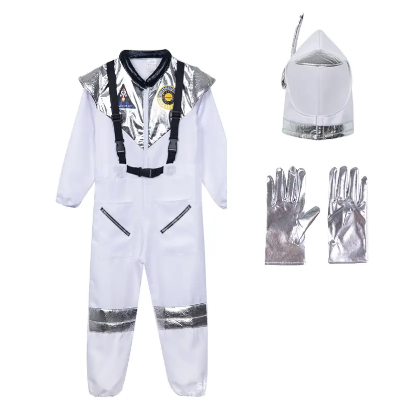 Kids Space Suit Halloween Astronaut Performance Set Red Black - Image 7