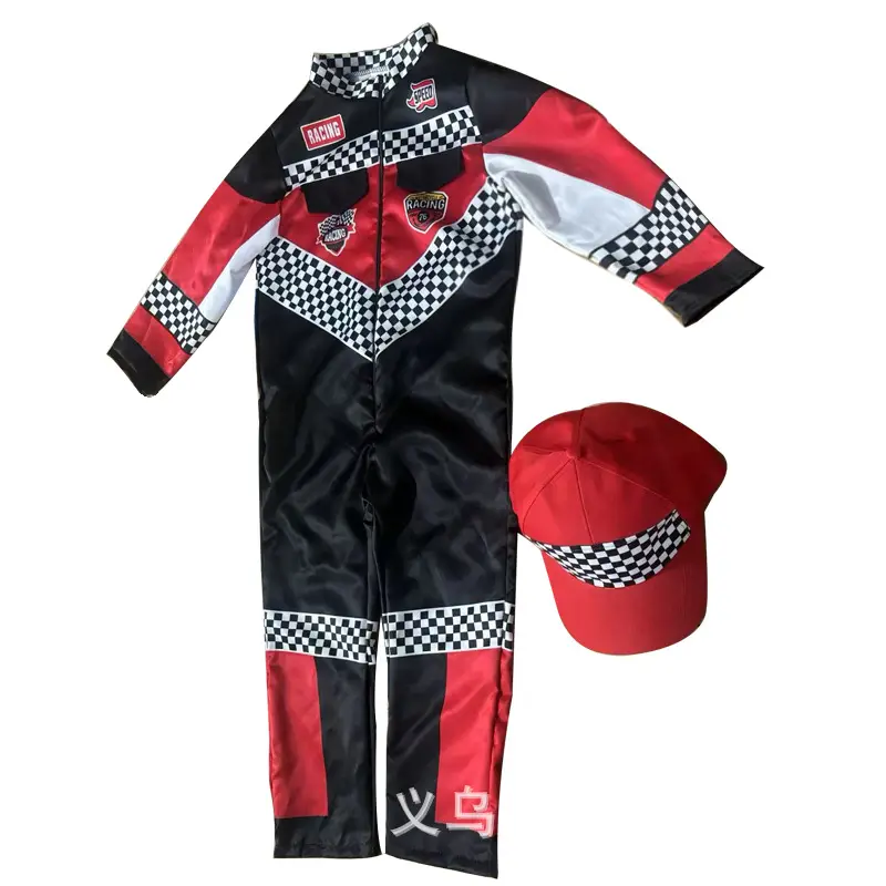 Kids Space Suit Halloween Astronaut Performance Set Red Black - Image 8