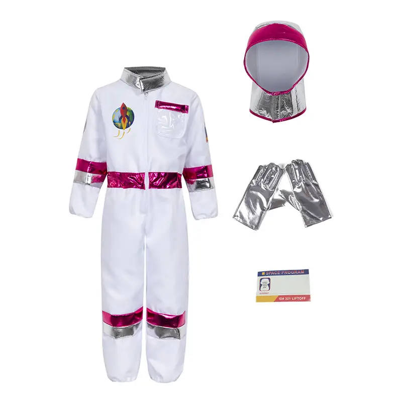 Kids Space Suit Halloween Astronaut Performance Set Red Black - Image 9