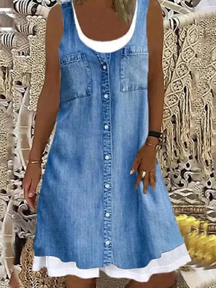 Women's Denim Embroidered Top with Buttons - Image 39