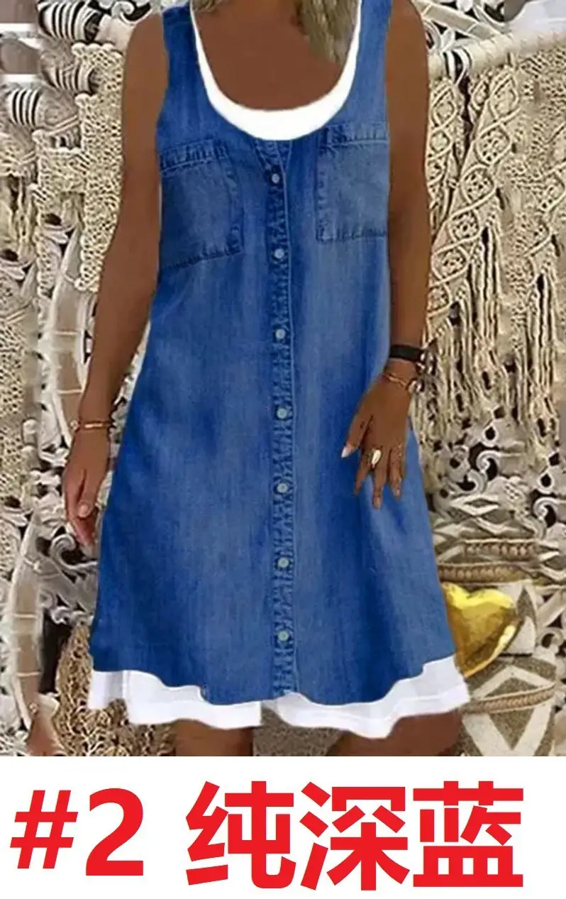 Women's Denim Embroidered Top with Buttons - Image 2