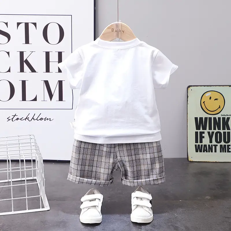 2021 Boys British Style Plaid Shorts Suit Small