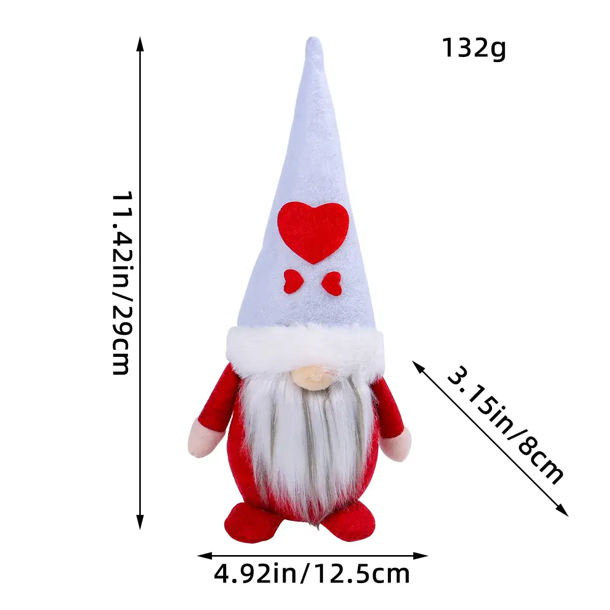 Santa Faceless Doll Plush White Beard Dwarf for Kids - Image 2