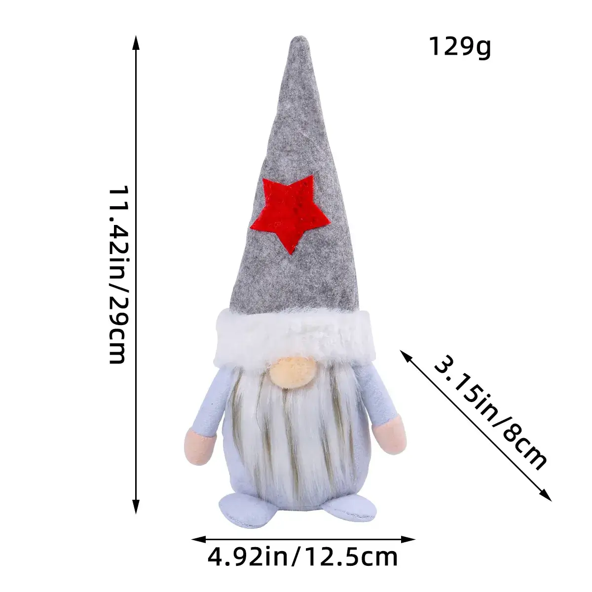Santa Faceless Doll Plush White Beard Dwarf for Kids - Image 3
