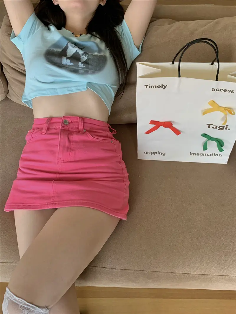 Light Blue Cat Print Crop Top for Girls Summer 2025 — feature 24