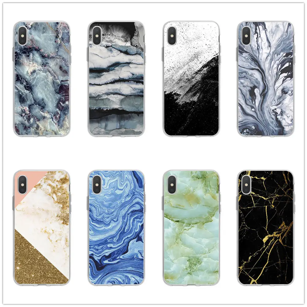 14 Promax Phone Case Marble Design with Gold Accents