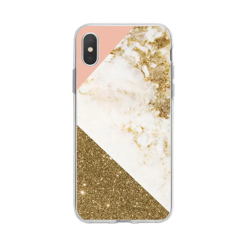14 Promax Phone Case Marble Design with Gold Accents