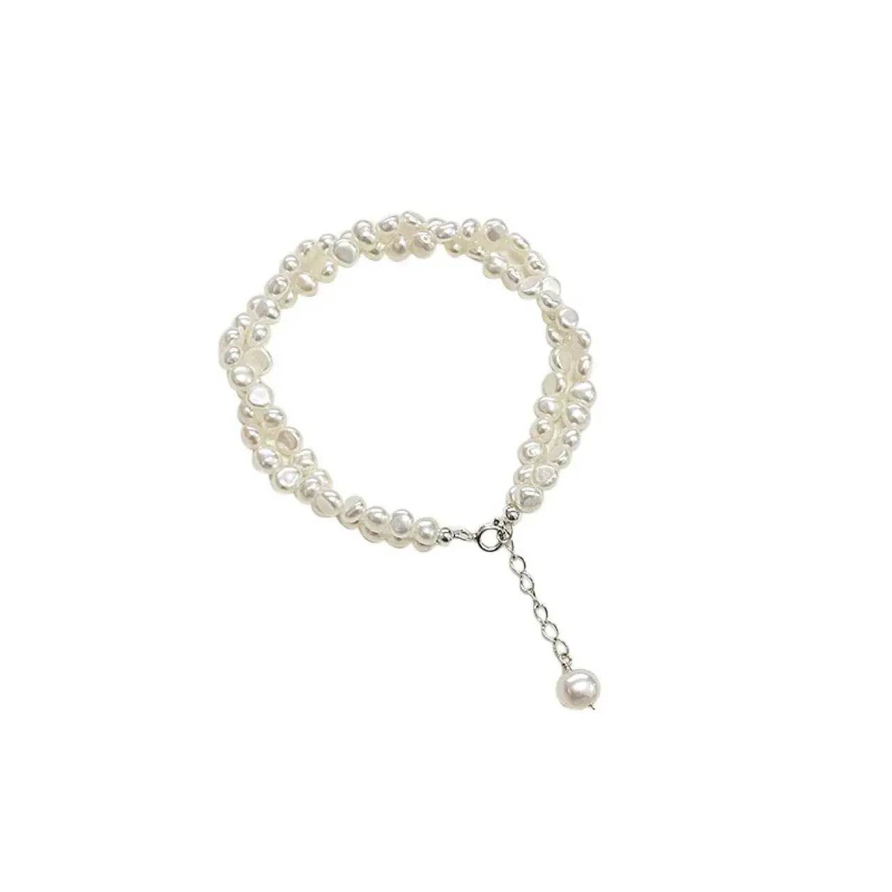 Natural Baroque Freshwater Pearl Bracelet Double Layer - Image 8