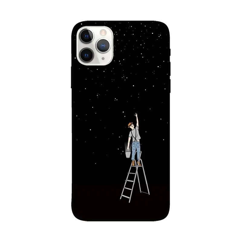 Starry Sky Mobile Case for Apple 14 Promax Black Moon Theme - Image 3