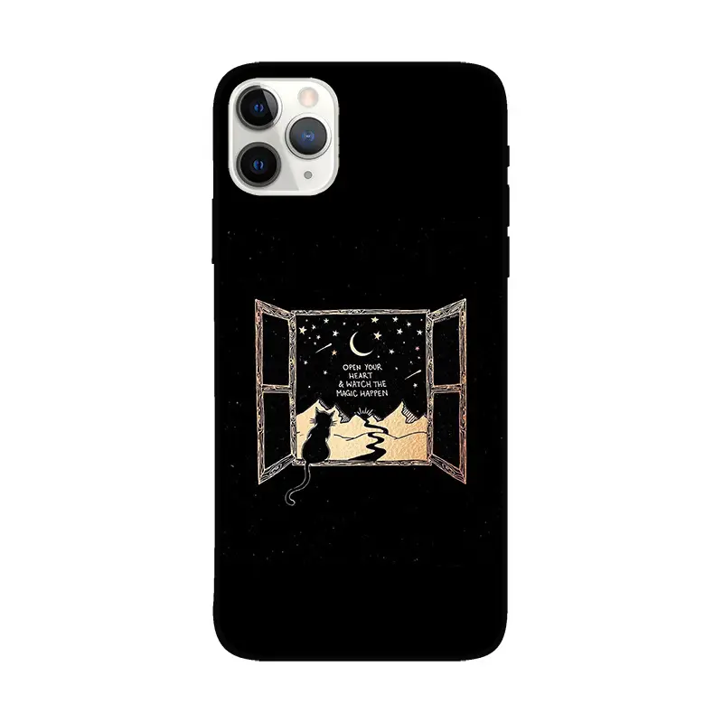 Starry Sky Mobile Case for Apple 14 Promax Black Moon Theme - Image 7