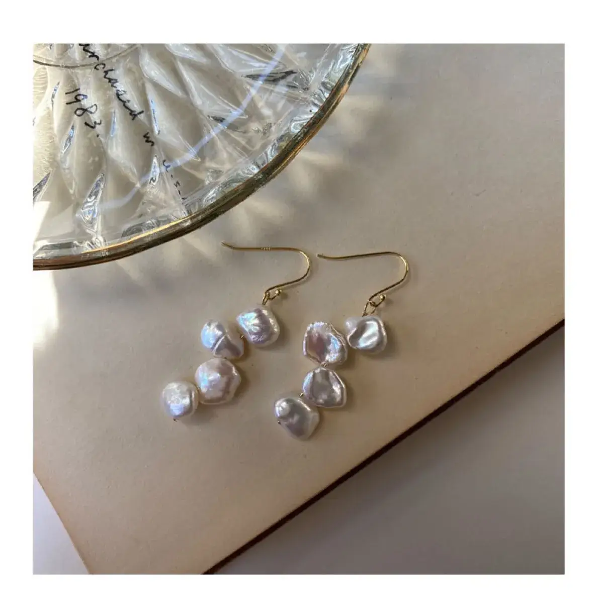 Small Pearl Earrings Baroque Style S925 Silver