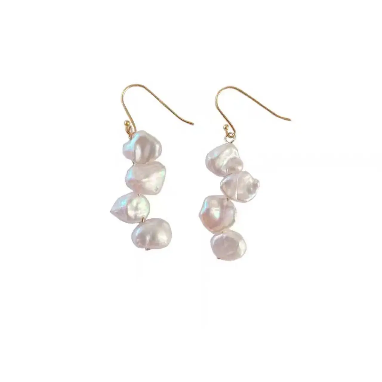 Small Pearl Earrings Baroque Style S925 Silver