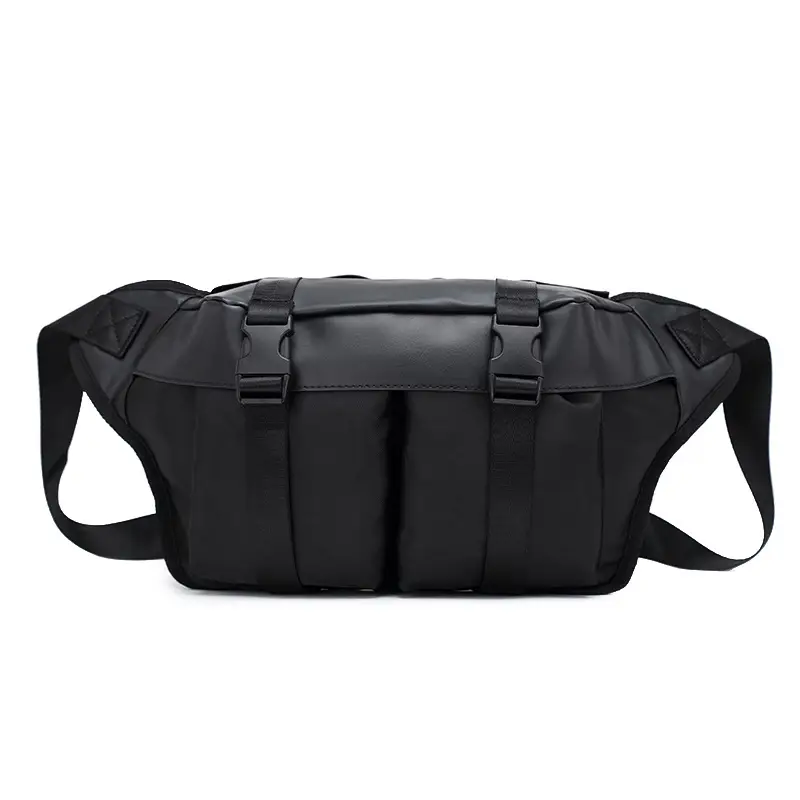 Men's Black Japanese Style Crossbody Bag Large Capacity - Image 6